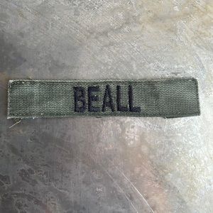 BEALL Embroidered Vintage ‘Army Green’ Military name tape patch BEALL